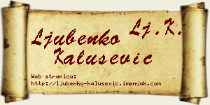 Ljubenko Kalušević vizit kartica